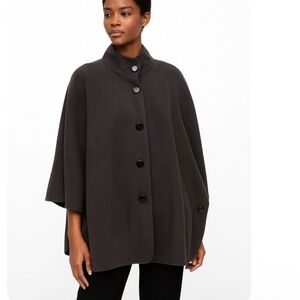 Fenn Wright Manson Size 3X Black Funnel Neck Cape/Poncho Classic Minimalist Soft